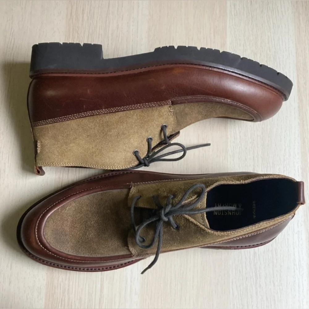 NWOT Johnston & Murphy 25-4080, Sanders Chukka, Leather & suede, Brown, size 9.5